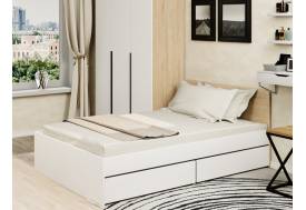 Кровать Монблан с ящиками 120х200 см Белый Шагрень