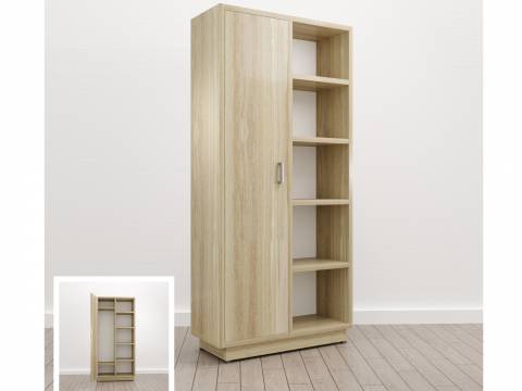 Шкаф комбинированный Левый (Е-13) Eclectic eco одноцветный Дуб рокпайл