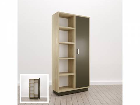 Шкаф комбинированный Правый (Е-14) Eclectic eco Дуб рокпайл-Скала