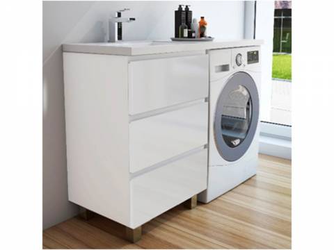 Тумба с раковиной Dallas Luxe 1150 напольная 3 ящика левая