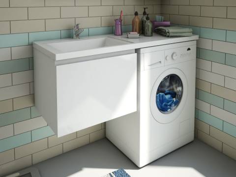 Тумба с раковиной Dallas Luxe 1300 навесная 1 ящик левая