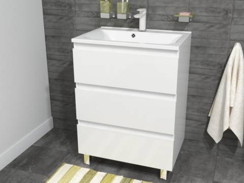 Тумба с раковиной Bali new 750 напольная 3 ящика