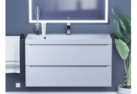 Тумба с раковиной Uperwood Tanos матовая белая 100 см