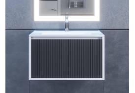 Тумба с раковиной Uperwood Next Premium белая/графит 1 ящик 70 см