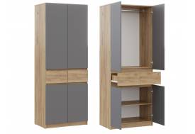 Шкаф ШК-002 ЛДСП Бостон Лайт Фасад серый шифер