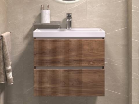 Тумба под раковину Mondi 600-0-2 Madera Classica Slim навесная акация темная