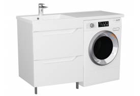 Тумба Сохо 57 напольная 2 ящика белый Marshall 120 левая