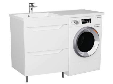 Тумба Сохо 57 напольная 2 ящика белый Marshall 120 левая