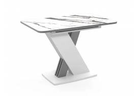 Стол Неаполь В1 раздвижной 1100 мрамор белый/белый