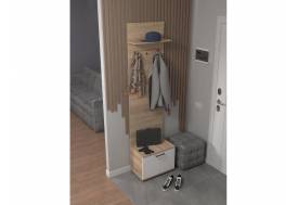 Тумба с вешалкой в прихожую арт. 181 дуб сонома/белый