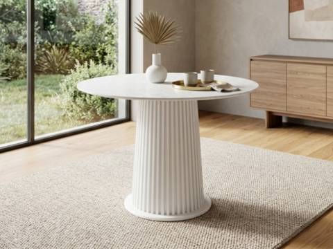 Стол Кортес-2 нераздвижной d1100 мм белая эмаль